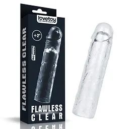Насадка на пеніс Lovetoy Flawless Clear Penis Sleeve Add 2 19 см прозорий - мініатюра 2