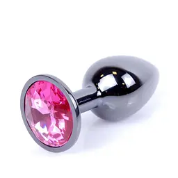 Анальна пробка - Jewellery Dark Silver Plug Pink - мініатюра 3