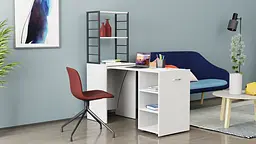 Стіл-тумба трансформер Смарт 4/1 з етажеркою Ferrum-decor 1430x1450x500 Чорний метал ДСП Біле 16 мм (FRD-105123) - мініатюра 8