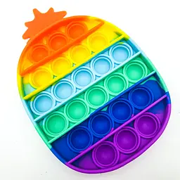Сенсорна іграшка антистрес силіконова нескінченна пухирка поп іт UKC Pop It Fidget ананас веселка - мініатюра 2