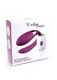 Вібратор для пар V-Vibe Purple, USB, 7 Function, Remote Control - мініатюра 6