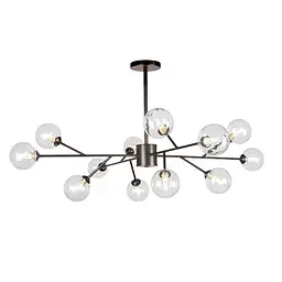 Люстра лофт із білими кулями Levistella 7529806-12 BK+CL - мініатюра 2