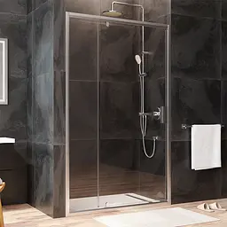 Душові двері AM.PM Gem 120x195 см скло прозоре хром матовий W90UG-120-1P-195MT, прозорий, хром матовий - мініатюра 2