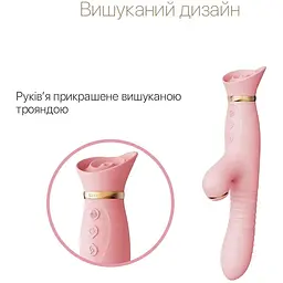 Пульсатор-вібратор із вакуумною стимуляцією клітора Zalo - ROSE Thruster Strawberry Pink - мініатюра 3