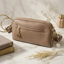 Жіноча сумка на два відділення з натуральної шкіри Vintage 22356 бежева - мініатюра 4