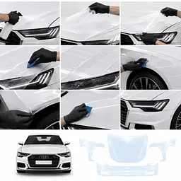 Антигравійна захисна бронеплівка за лекалами для Audi A6 C8 facelift 2023-2025 - передня частина авто (капот бампер крила)) - мініатюра 3
