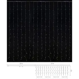 Гірлянда Delux Curtain С 240LED 2х2 м білий/прозорий IP20 (90017992) - мініатюра 3