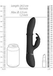 Вібратор-кролик ShotsToys Halo 24.5 см (чорний) - мініатюра 15