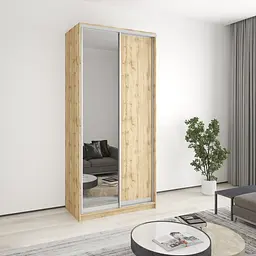 Шафа-купе дводверна MebelStar Стандарт AL ДСП/Дзеркало 110x45x240 см Дуб тахо (MBS-3718)