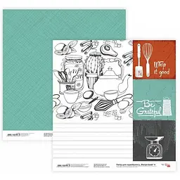 Папір для скрапбукінгу "Recipe book" 4 двосторонній 30.48х30.48см 200г/м² Rosa Talent