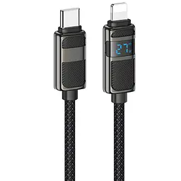 Дата кабель Hoco U137 Line with display Type-C to Lightning 27W (1.2m) Black