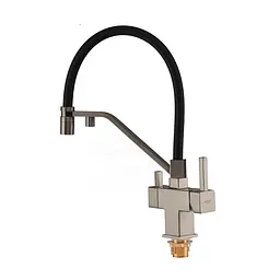 Смеситель для кухни на две воды с гибким изливом Koer KB-72036-02 KR5813, Нержавеющая сталь - миниатюра 2