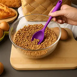 Силіконова ложка кухонна нейлонова термостійка 20.5 см, Kitchen Master Фіолетовий 87413 - мініатюра 2