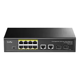PoE-комутатор 12-портовий некерований Cudy GS1010PS2 гігабітний з 8 портами PoE+, 120W (73-00541)
