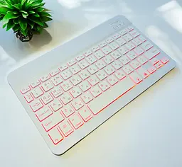 Бездротова клавіатура Primo KB02 Bluetooth з підсвічуванням White - мініатюра 5
