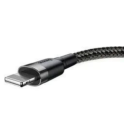 Дата кабель Baseus Cafule USB to Lightning 1.5A (2m) (CALKLF-C) Сірий / Чорний - мініатюра 3