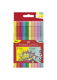 Фломастери 10 кол. FABER CASTELL Grip Neon + Pastel тригранні (155312)