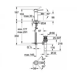 Змішувач для біде Grohe Bau Classic 32864000, Хром - мініатюра 2