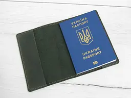 Шкіряна обкладинка для паспорта GS зелена (об 001 зел) 140 - мініатюра 2