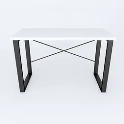 Письмовий стіл Ferrum-decor Драйв 750x1400x700 Чорний метал ДСП Біле 32 мм (FRD-103401) - мініатюра 3