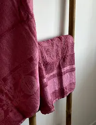 Набір турецьких бамбукових махрових рушників Zeron 50х90+70х140 Bamboo Agaс Desen рожевий 1 - мініатюра 3