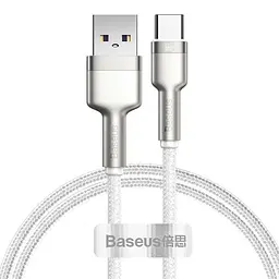 Дата кабель Baseus Cafule Metal USB to Type-C 66W (1m) (CAKF00010) White