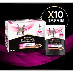 Уцінка. Вологий корм для котів Purina Pro Plan Veterinary Diets UR ST/OX Urinary з лососем 850 г (10 шт. x 85 г) (12308816)  - мініатюра 12