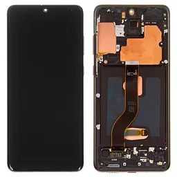 Дисплей Samsung G985 Galaxy S20 Plus, G986 Galaxy S20 Plus 5G, чорний, з рамкою, Оригінал (переклеєне скло), cosmic black