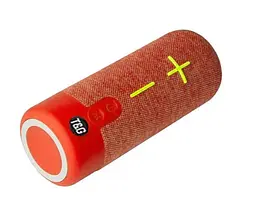 Портативна бездротова Bluetooth-колонка TG-619C з потужним звучанням LED-підсвіткою і ремінцем для перенесення Червоний - мініатюра 3