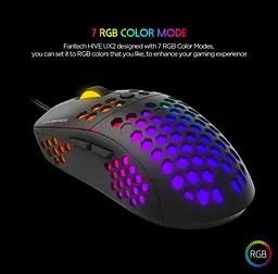 Ігрова миша Fantech X UX-2 RAPTOR PixArt 3360, 250IPS, 50G, 1200DPI Black - мініатюра 5