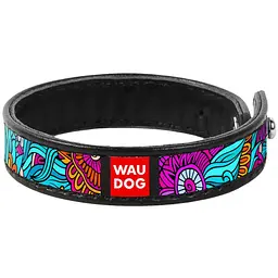 Браслет Waudog Design Літо, шкіра, 18-20х1,5 см, чорний