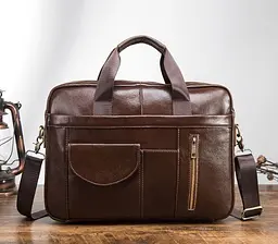 Сумка чоловіча під ноутбук 14882 Vintage коричнева - мініатюра 9