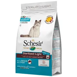 Сухий корм Schesir Cat Sterilized & Light 0.4 кг Шезір Лайт монопротеїновий риба для стерилізованих кішок