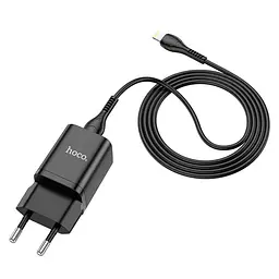 Адаптер мережевий HOCO Type-C to Lightning cable Rigorous charger set N19 чорні