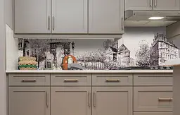 Вініловий кухонний фартух Ретро Париж наклейка для кухні ПВХ Ейфелева вежа Місто Сірий Happy Pocket Z181550 - мініатюра 5