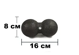 Масажний м'ячик подвійний EasyFit EPP DuoBall 16x8 см (EF-2001) - мініатюра 2