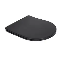 Унітаз підвісний Qtap Robin New Ultra Quiet безобідковий з сидінням Soft-close Black matt QT13332381АSMB, Чорний матовий - мініатюра 8