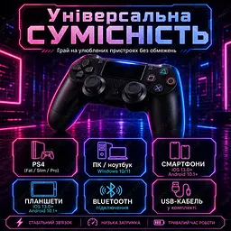 Бездротовий геймпад 1000 mAh / джойстик для PS4, ПК, Android та iOS з Bluetooth 5.2 - мініатюра 4