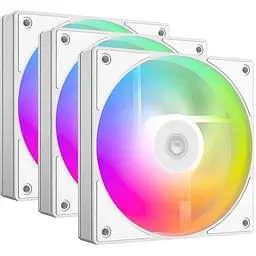 Вентилятор 120 мм ID-Cooling AS-120-ARGB-W TRIO білий 3 шт. 120x120x25 мм ARGB підсвітка 300-2000 об/хв 13.8~27.2dB(A)