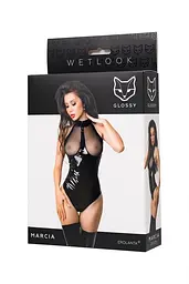 Боді Glossy Marcia Wetlook, L (чорний) - мініатюра 4