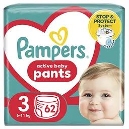 Підгузки Pampers трусики Pampers Pants Розмір 3 (6-11кг) 62 шт (8006540069233) - мініатюра 1