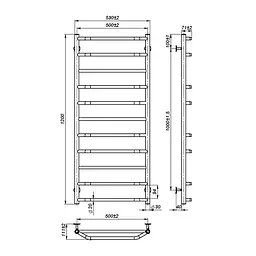 Рушникосушка водяна Onlyheat Ignis 500/1200/11, Хром - мініатюра 2