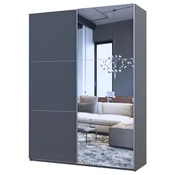 Шафа-купе Doros G-Caiser Графіт Графіт 1 ДСП / 1 дзеркало 160х60х240 (42005084) - мініатюра 2