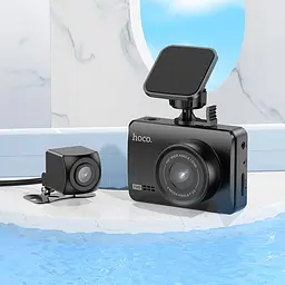 Відеореєстратор HOCO DV3 Driving recorder with display(dual-channel) Black (6942007608183) - мініатюра 8