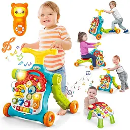 Навчальні ходунки для малюків 5 в 1 Baby Walker Sit-to-Stand - мініатюра 2
