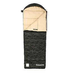 Спальний мішок з капюшоном Naturehike M320 CNK2350WS023 правий (Зелений камуфляж)