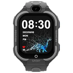 Дитячий смарт годинник Lemfo D6 з AMOLED дисплеєм, GPS трекером, 4G SIM-картою, HD відеодзвінками, Wi-Fi, кнопкою SOS, вологозахистом IP67 та робото до 5–7 днів Чорний - мініатюра 2