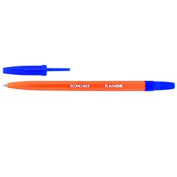 Ручка кулькова "ECONOMIX" /10138-02/ ORANGE, синя (50/1000)