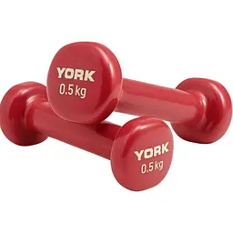 Гантелі для фітнесу вінілові круглі York Fitness 2х0,5кг рожевий
