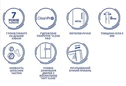 Душові двері розсувні Cersanit Crea 8 мм 120х200 см прозоре скло 30412 - мініатюра 5